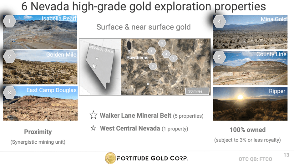 Fortitude Gold Gold Exploration Properties